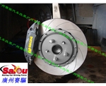 黑色英國(guó)AP7040街道版剎車(chē)套裝 大六活塞剎車(chē)卡鉗 弧線剎車(chē)盤(pán)