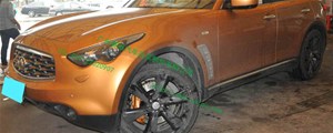 土豪殺到！土豪金英菲尼迪FX35升級土豪金定制版brembo前六后四剎車套裝